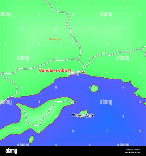 Map of Bandar-e-Abbas City in Iran Stock Photo - Alamy