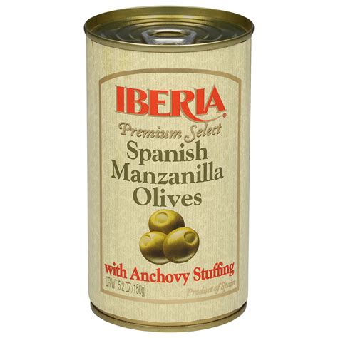 Iberia Spanish Premium Select Manzanilla Olives with Anchovy Stuffing 5 ...
