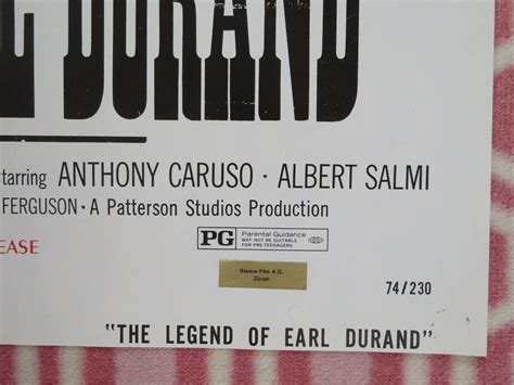 THE LEGEND OF EARL DURAND US ONE SHEET POSTER PETER HASKELL SLIM PICKI ...