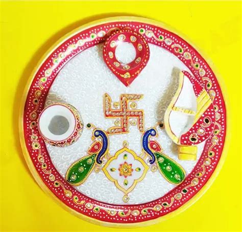 Unique Marble Puja Thali | Marble Pooja Thali | Decorative Pooja Thali ...