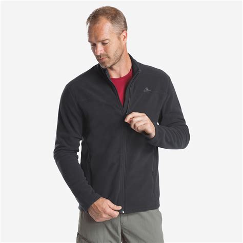 Men's Fleece Hiking Jacket - MH 120 Black - Black - Quechua - Decathlon