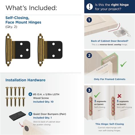 Amerock 110-Degree Adjustable Overlay Surface Self-closing Antique ...