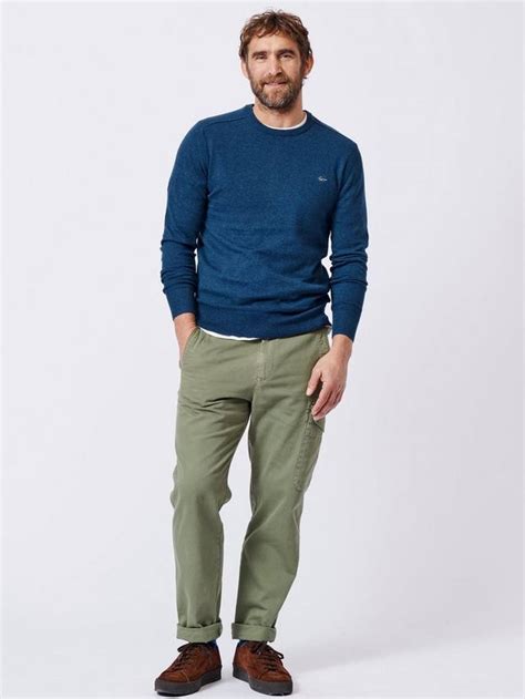 Aubin Fulney Cotton Cashmere Crew Jumper, Navy