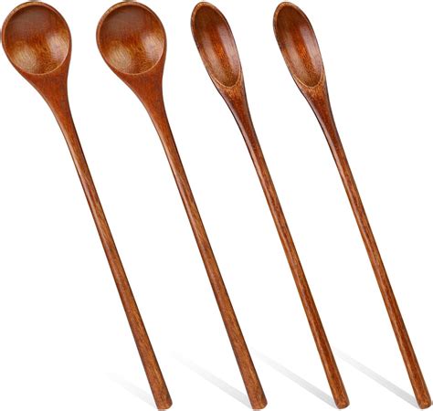 Amazon.com: HANSGO 9PCS Wooden Coffee Spoons, Long Handle Wooden Spoon ...