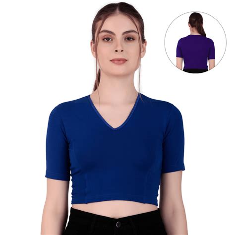 Stretchable V Neck Saree Blouse – Gymmer