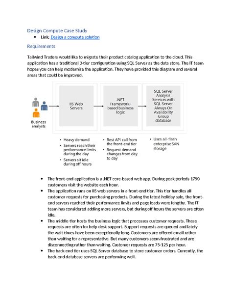 Design Compute Case Study: Azure Solutions for Tailwind Traders - Studocu