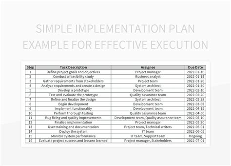 Image result for Application Implementation Plan Example