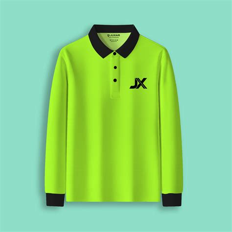 Pale Turquoise cotton polo t shirt — Black Collar & JX Logo | Juxar