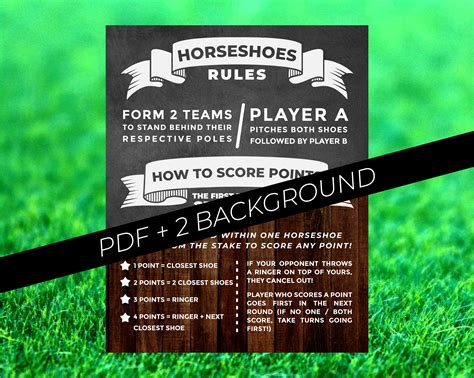 Horseshoe Game Rules Printable