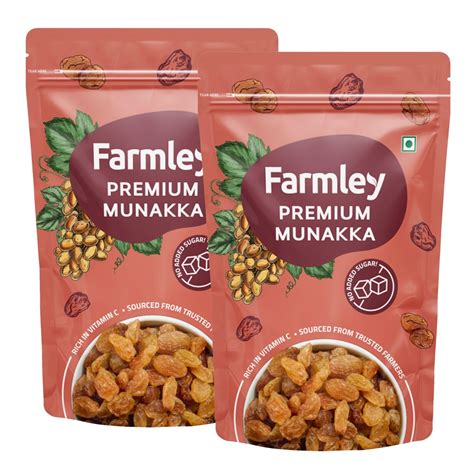 Farmley Premium Munakka Raisins - 200 gram I Healthy Dried Fruits (Pack ...