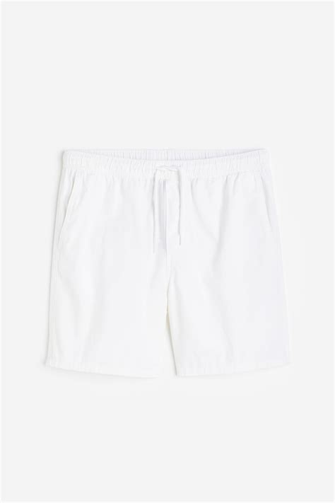 Regular Fit Cotton shorts - White - Men | H&M IN
