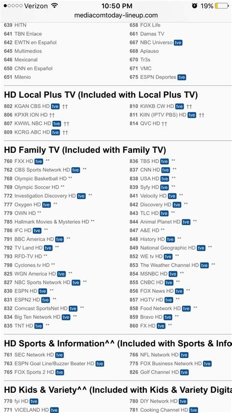Mediacom Cable Channel Guide. Printable 的图像结果
