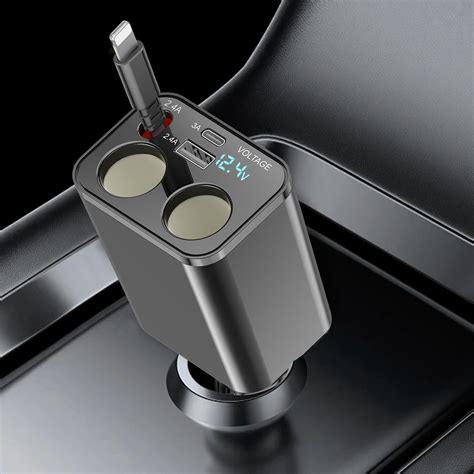 Amazon.com: 5 in 1 Retractable Car Charger, Fast Charging Cigarette ...