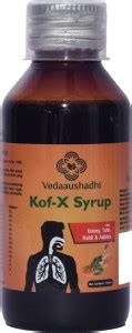 Vedaaushadhi Kof -X Syrup with Honey, Tulsi, Haldi & Adulsa -100ML ...