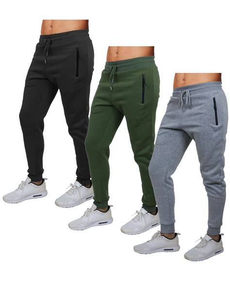 Galaxy By Harvic Men's Pro Star Slim Fit Fleece Lined Joggers-3 Pack In ...