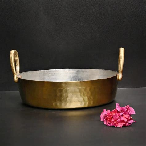 Brass Jalebi Kadai, Deep Fry Kadai (2.0 L) - The Yellow Metals