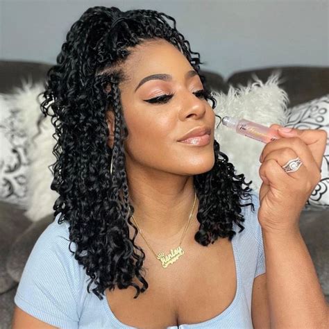 Buy 12 Inch 7 Packs Boho Box Braids Crochet Hair Curly Prelooped ...