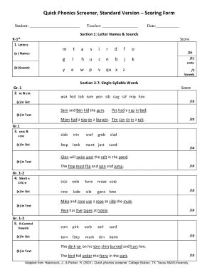 Quick Phonics Screener Pdf 2020-2026 - Fill and Sign Printable Template ...