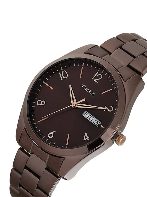 Timex Men Brown Round Analog Brass Dial Watch - TWTG10406 – KRISHNA ...