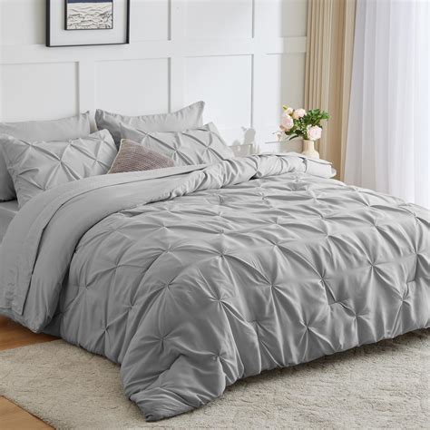 Amazon.com: CozyLux Light Grey Comforter Full Size Set- 7 Pieces ...