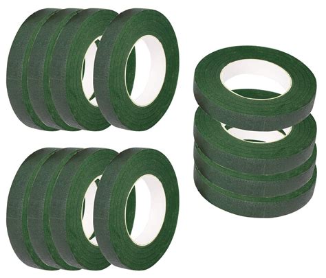 Amazon.com: CDOFFICE 12 Rolls Dark Green Floral Tapes Florist Tapes ...