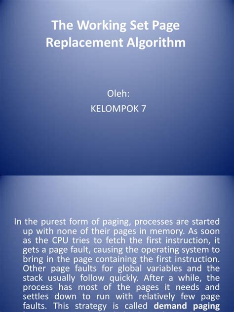 Image result for Working Set Page Replacement Algorithm