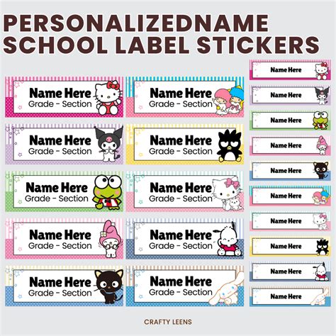 Personalized Name Label Sticker for School (NOT for subject stickers ...