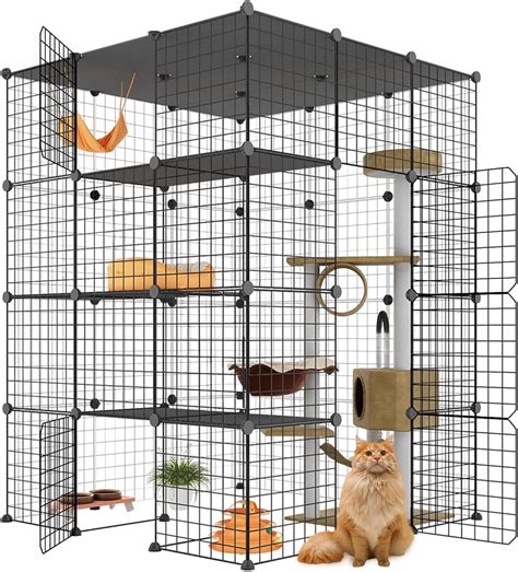 Eiiel Large Cat Cage, Enclosures Indoor with Balcony, DIY India | Ubuy