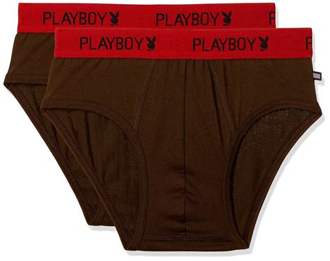 Buy Playboy Men's Solid Cotton Brief (Pack of 2)(UE 44-2PC_Brown_S) at ...