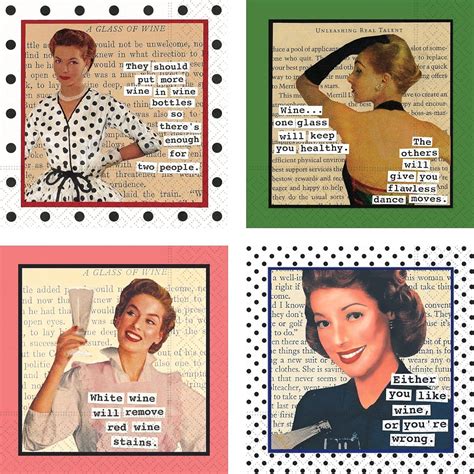 Amazon.com | Funny Cocktail Napkin Box Set Retro Vintage Cocktail ...