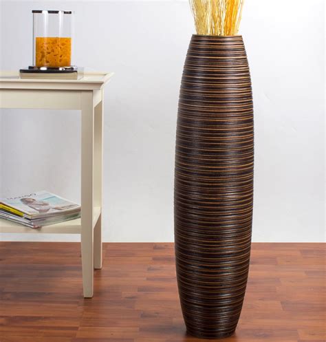 Leewadee Large Floor Vase – Handmade Flower Holder Made of Wood ...