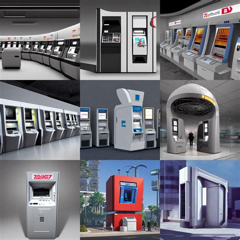 a futuristic brutalist atm fzd school of design | Stable Diffusion