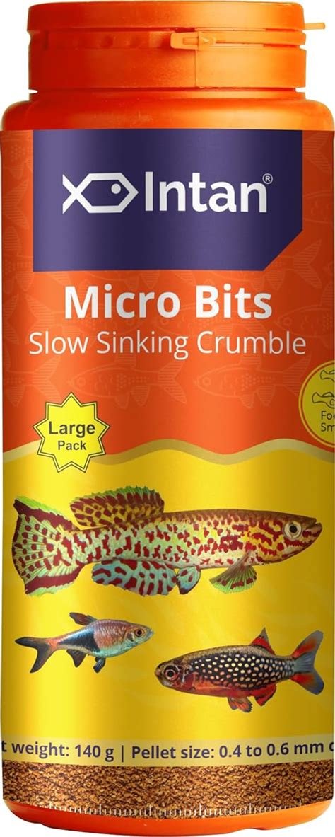 Intan Micro Bits Slow Sinking Crumble Fish Food | Crumble for Killifish ...