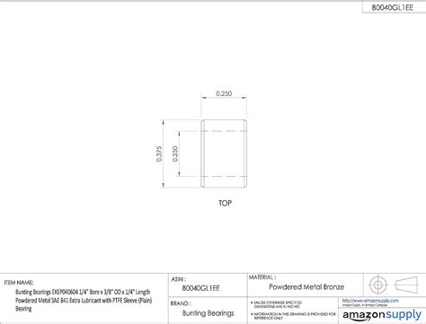 Buy Bunting Bearings CB566878 Sleeve Plain Bearings, Cast Bronze C93200 ...