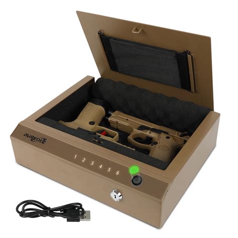 Amazon.com: AUREOLE Gun Safes For Pistols Fingerprint Gun Lock Box ...