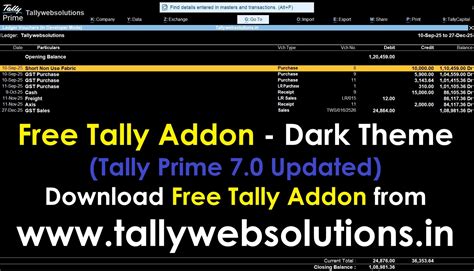 (Free Tally Addon) Dark Theme - Change color of Tally Prime 7.0 Updated ...
