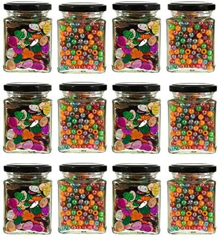 Buy EVATTA Glass Jars For Kitchen 250 Ml | Set Of 12 | Airtight Lid ...