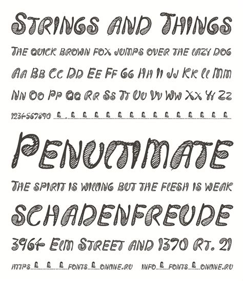 Strings and Things font
