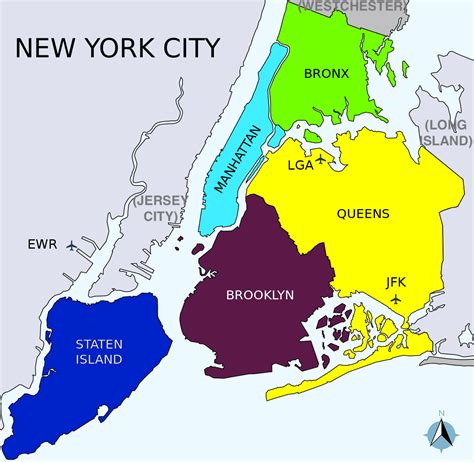 Nyc Boroughs By Area _ Principaux Quartiers De New York – BLKXFS