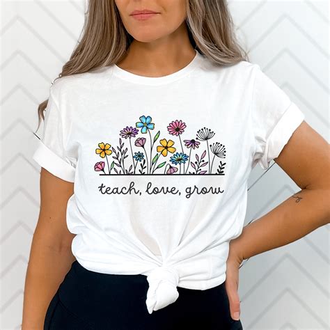 Teacher Wildflower T-shirt Elementary School Teacher Shirt Cute Teacher ...