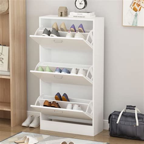 Buy FUFU&GAGA Shoe Cabinet with 3 Flip Drawers for Entryway, Modern ...