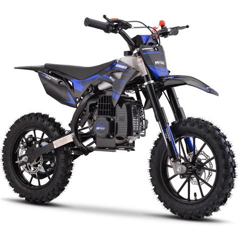 MotoTec Thunder 50cc 2-Stroke Gas Powered Youth Mini Dirt Bike, Blue ...