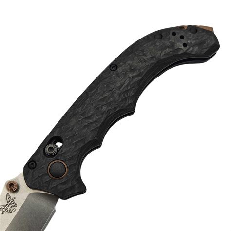 Benchmade Mini Bedlam Carbon Fiber Scimitar Axis Lock 3.45" S90V