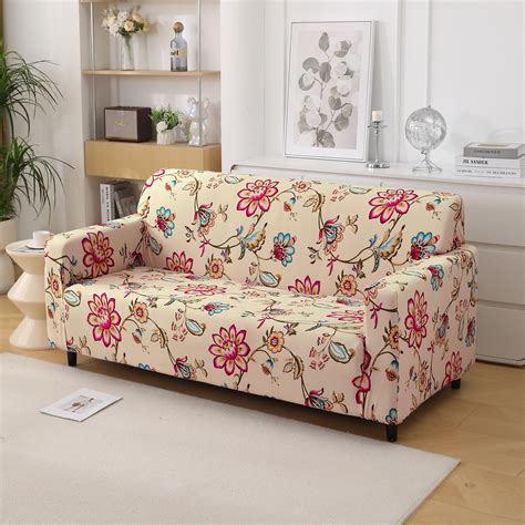 HOKIPO Polyester Blend 140 Gsm Stretchable Sofa Cover For 2 Seater Sofa ...