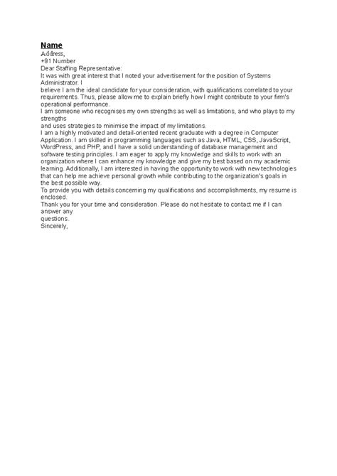 Cover letter - asdddddddddddddddddddddd - Name Address, +91 Number Dear ...