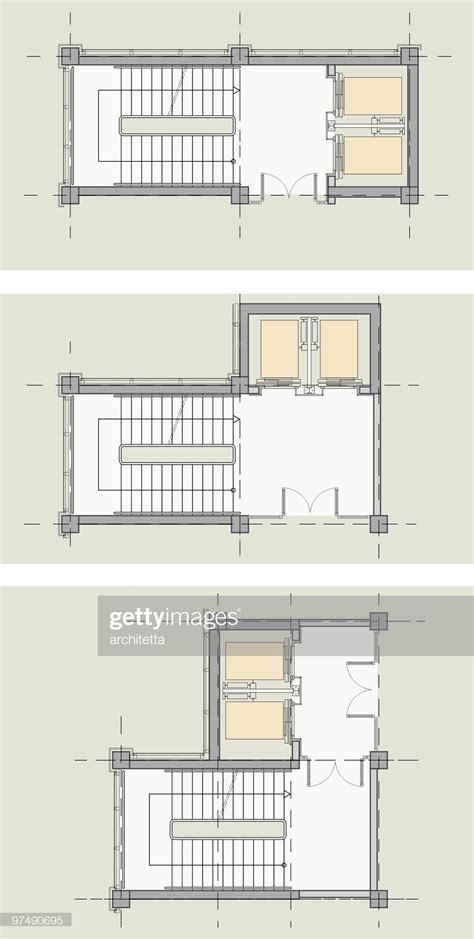 elevator - stairs core types plan | Planos de arquitectura ...