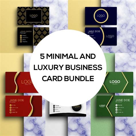 5 MINIMAL AND LUXURY BUSINESS CARD TEMPLATE BUNDLE - MasterBundles