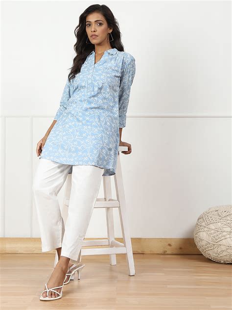 Off White Cotton Straight Pant