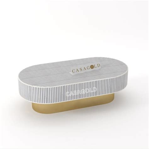 Jordan Inlay Oval Shape Coffee Table - Waterfall – CasaGold