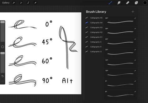 Procreate Calligraphic Brushes [iv] Graphic by 103cia · Creative Fabrica